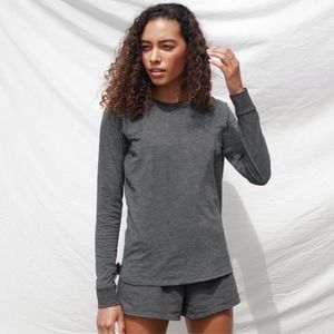 LUNYA Restore Long Sleeve Crew Neck Shirt Mercurial Gray Size XS